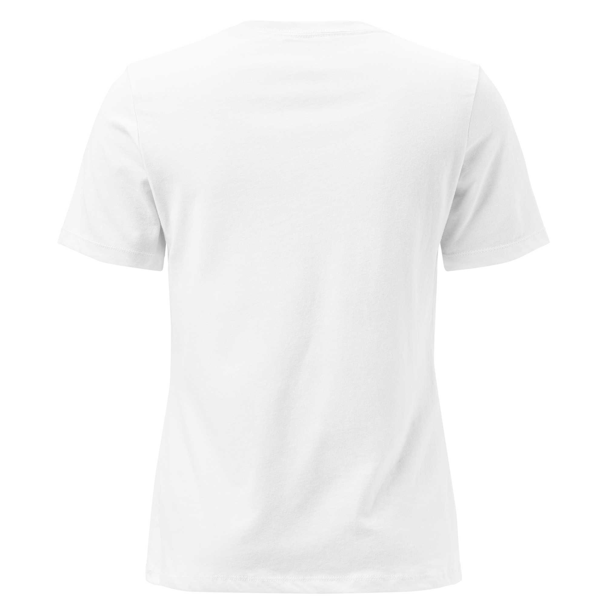 Back view of minimalist slogan t-shirt with clean unmarked finish